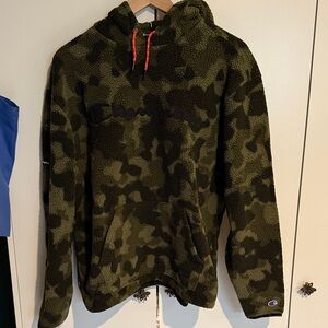 Champion Olive Camo Sherpa Hoodie